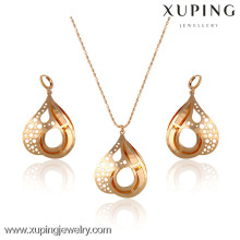 63451 Chine gros nouveau design beaux ensembles de bijoux en or en forme de cœur pour les femmes